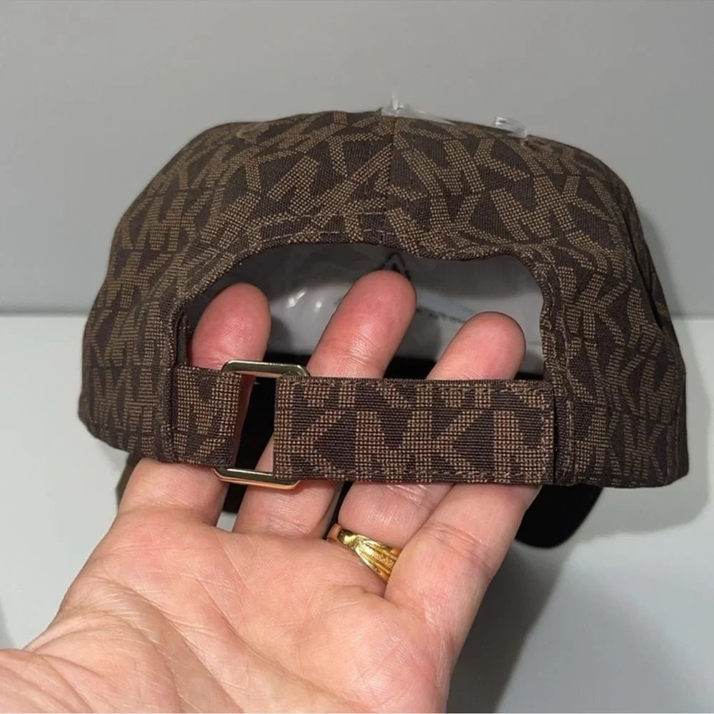Michael Kors Signature MK Logo Baseball Cap Hat, Brown One Size.NWT